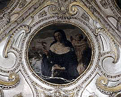 Santa Mónica; Pintura mural y yesería del crucero del evangelio