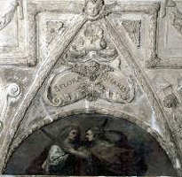 Santas Flora y Mar&iacute;a; Pintura mural y yeser&iacute;a de la b&oacute;veda de la nave central