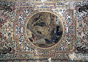 Aparici&oacute;n de la Virgen a San Juan de la Cruz; Pintura mural b&oacute;veda nave principal