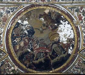 Sagrada Familia con Espíritu Santo; Pintura mural de la bóveda