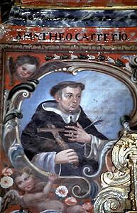 Santo o Beato; Pintura mural de los muros de la nave