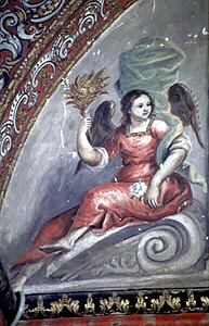 Ángel; Pintura mural de los arcos formeros