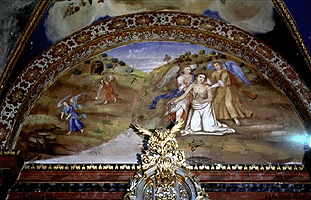Sal Álvaro flagelándose; Pintura mural de los arcos formeros