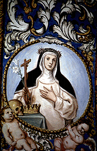 Santa Juana P. de Portugal; Pintura mural de la bóveda
