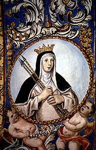 El castigo de David y las tres plagas; Pintura mural de la b&oacute;veda