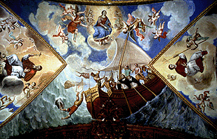 La barca milagrosa; Pintura mural de la b&oacute;veda