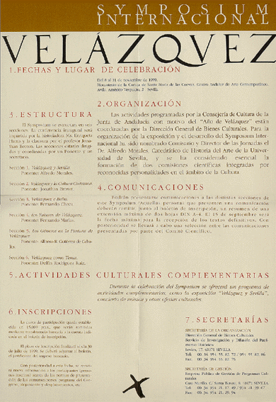 Cartel del Symposium Internacional de Velázquez