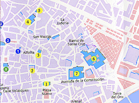 Sevilla. Mapa asociado a la secci&ocaute;n 'La Gran Ciudad'