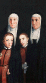 Detalle de Retratos de Doña Leonor y Doña Mencía de Cabrera y sus hijas (Se abrirá en una nueva ventana)